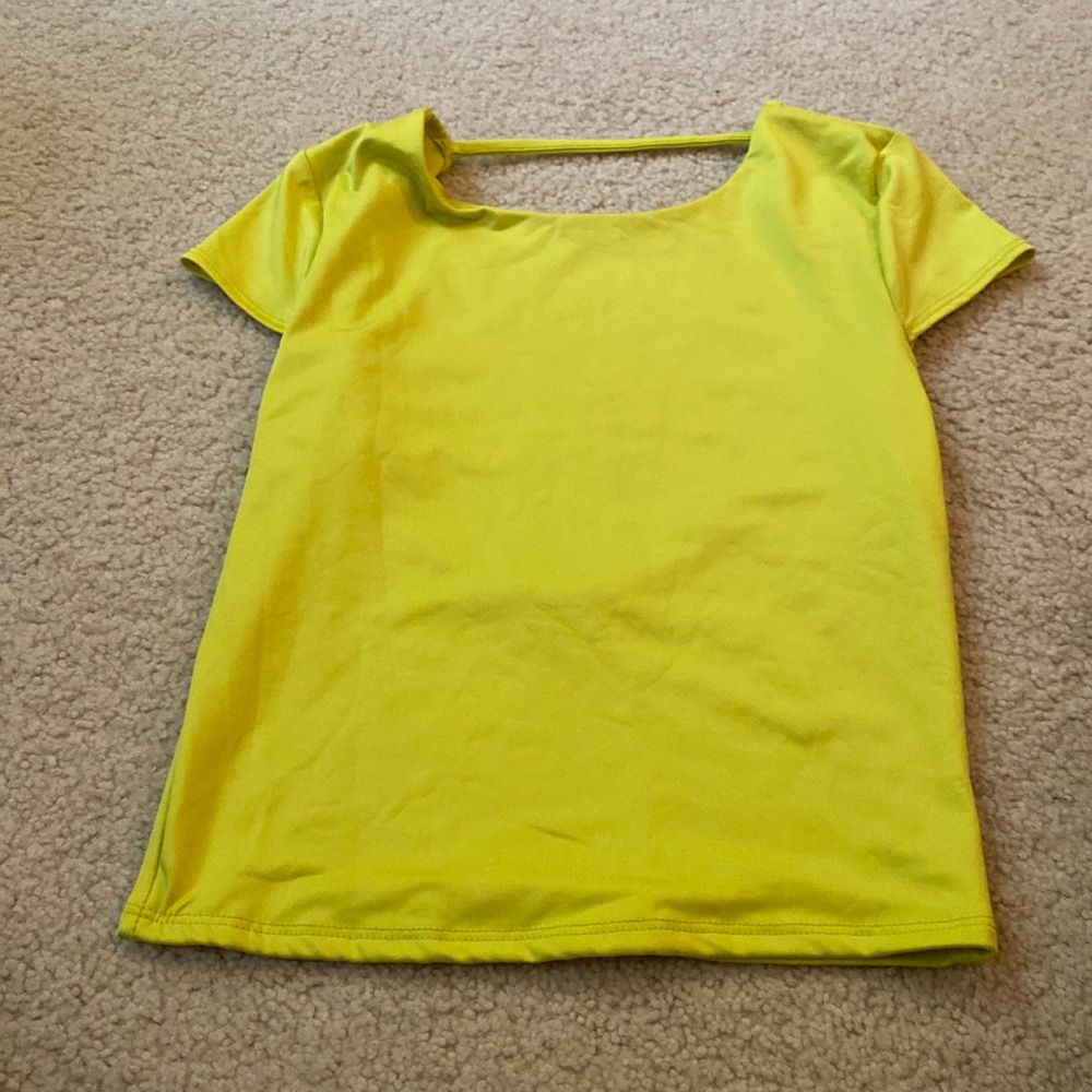 Bright yellow top with open back